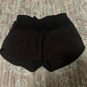 Black Lululemon High-Waist Speed Up Shorts